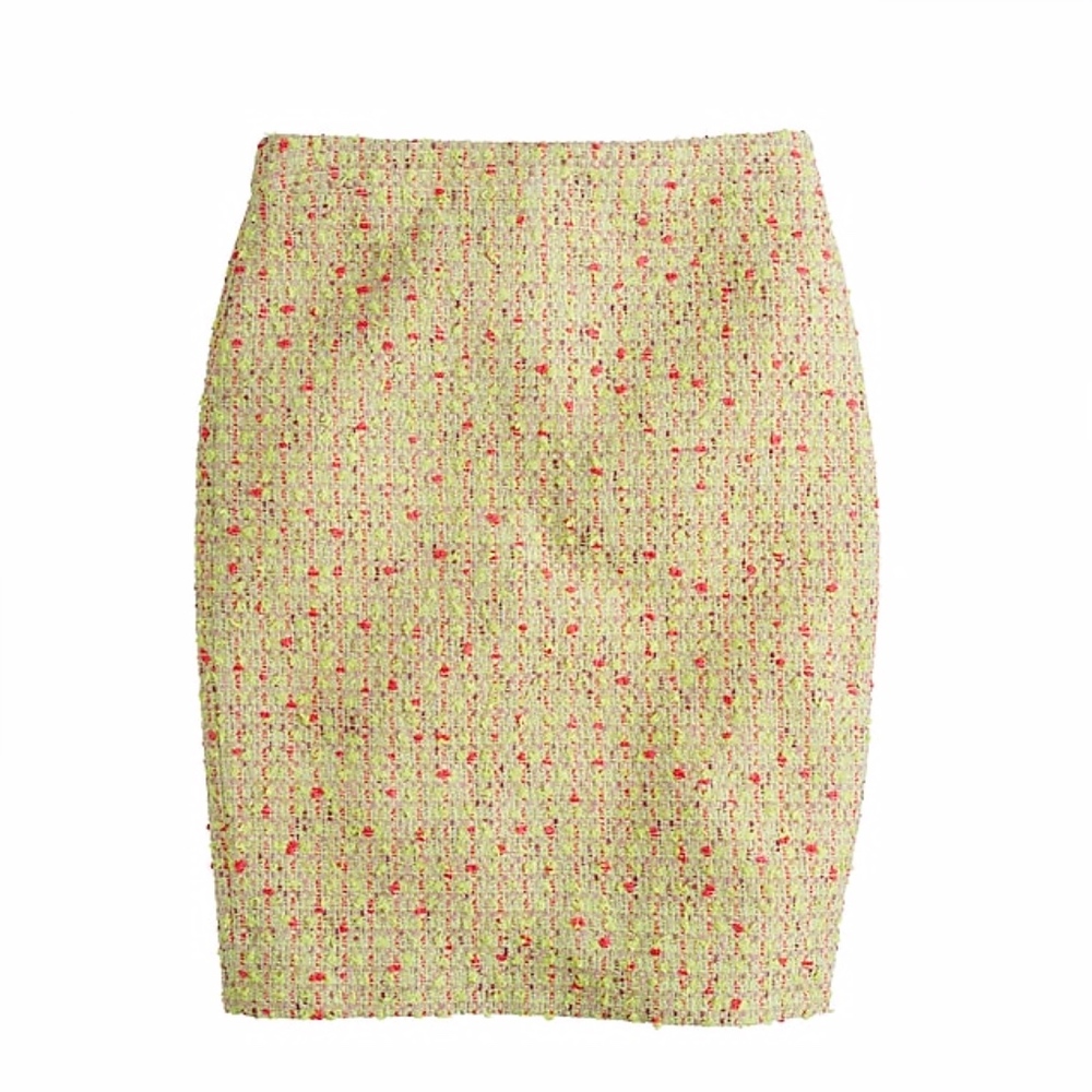 J.Crew Pencil Skirt Neon Tweed Sz 00